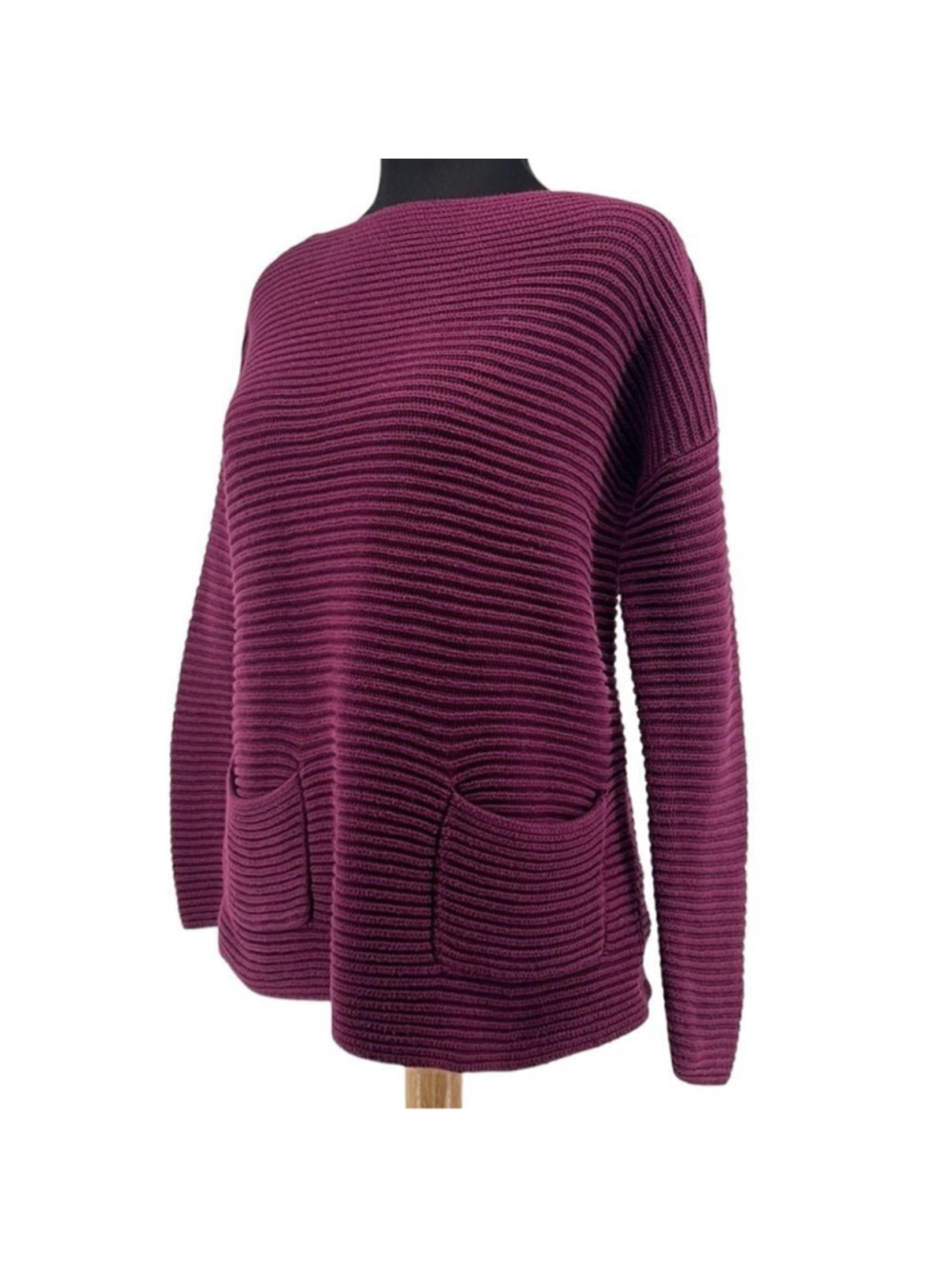 Vince camuto plum burgundy purple long sleeve tunic pull over sweater sz sm